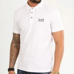 Tout neuf 👍 Polo Manches Courtes 8NPF04-PJM5Z Blanc de EA7 Emporio Armani 👍